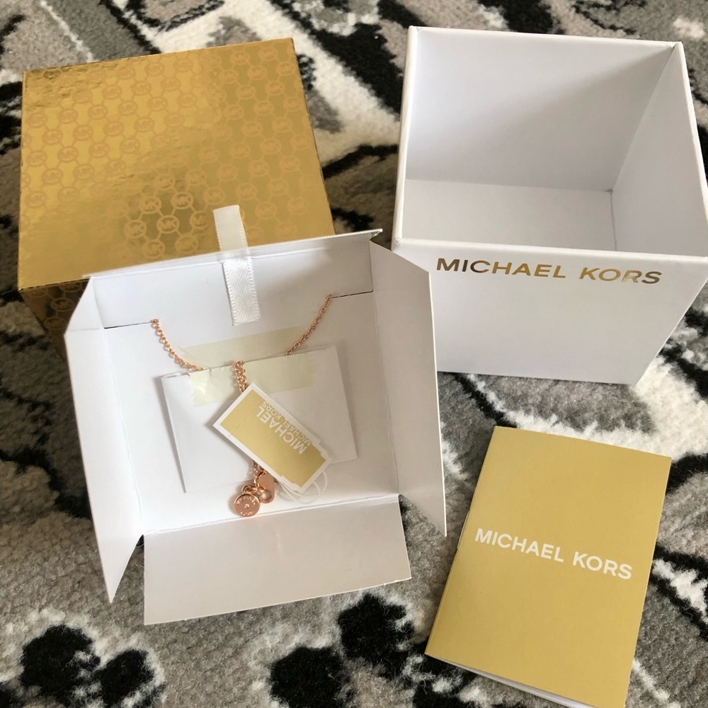 Michael Kors Crystal MK Logo Pendent Necklaces - Picture 4 of 4